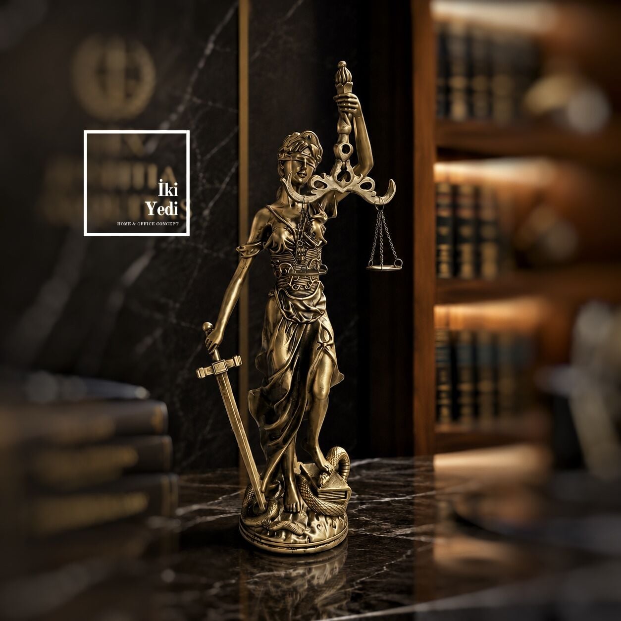 Adalet Tanrıçası Themis Heykeli, 43 cm Lady Justice Biblo, Hukuk Ofisi Dekoru Avukata Hediye
